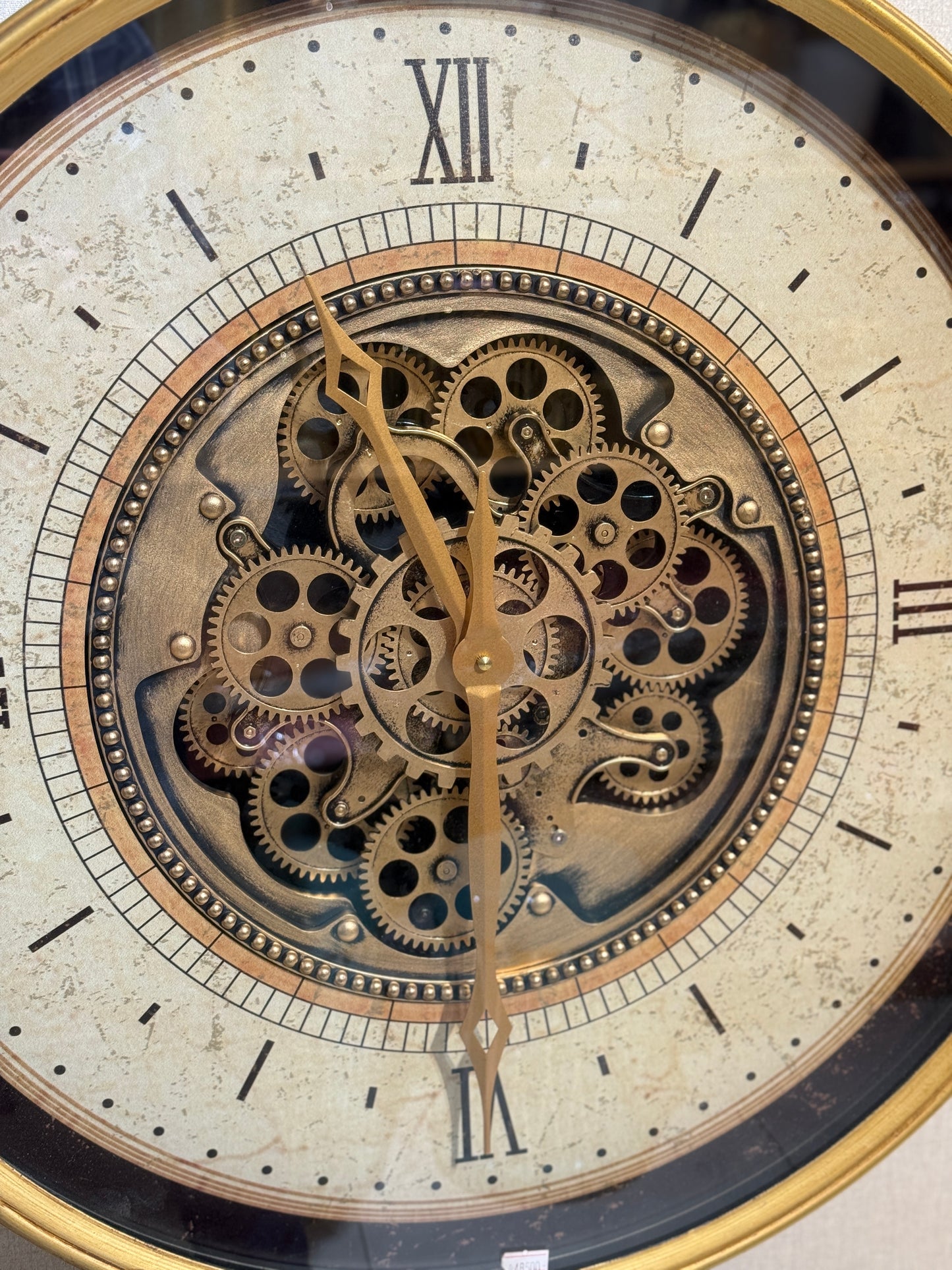Fatima Home Décor 23-Inch Vintage Industrial Gear Clock – Large Metal Mechanical Wall Clock