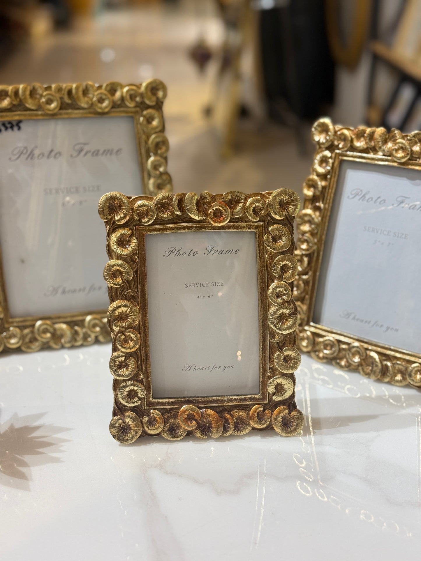 Fatima Home Décor Imperial Gold Frame Trio – Ornate Resin Picture Frames in 3 Sizes
