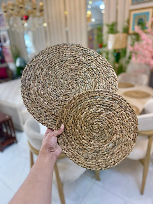 Fatima Home Decor Artisanal Woven Placemats – Natural Seagrass & Rattan Table Mats